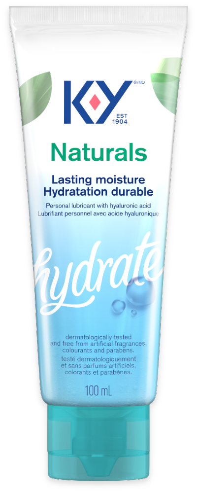 A bottle of K-Y® Lubricant - Naturals® Moisture+ Intimate Gel