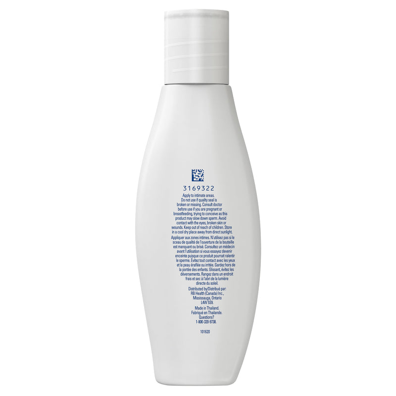 Back side packshot of K-Y® Lubricant - Liquid bottle / Plan produit arrière d’une bouteille de lubrifiant K-Yᴹᴰ — Liquide
