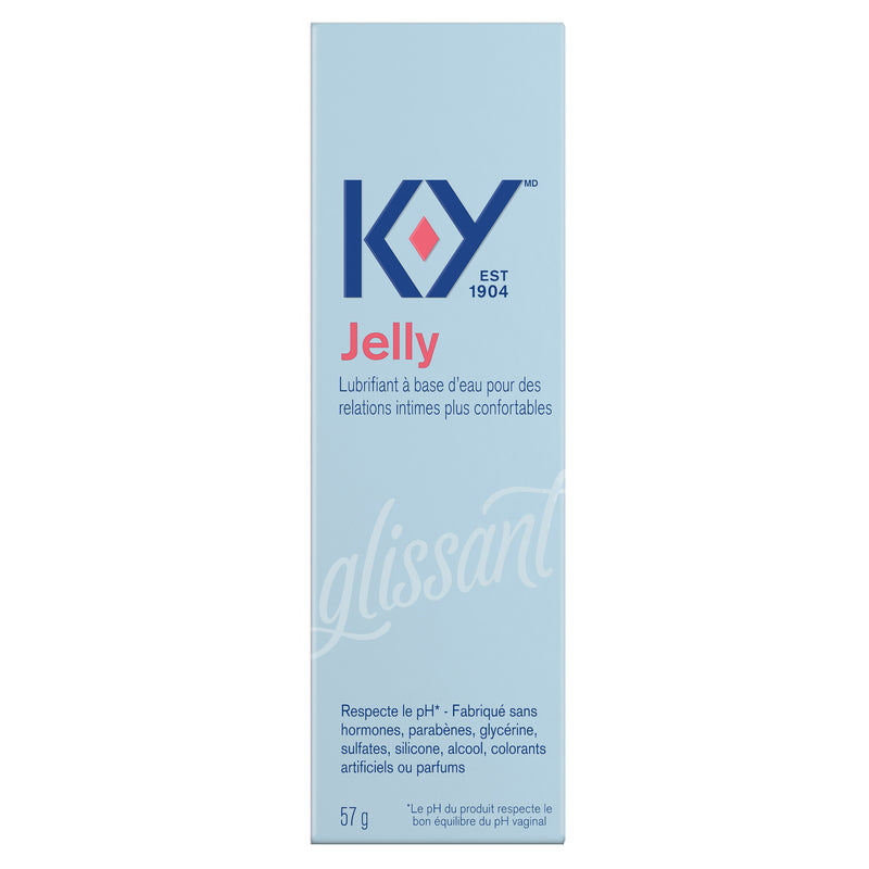 K-Y® Lubricant - Gel 57g back side packshot / Plan produit arrière du format de 57 g du lubrifiant K-Yᴹᴰ — Gel