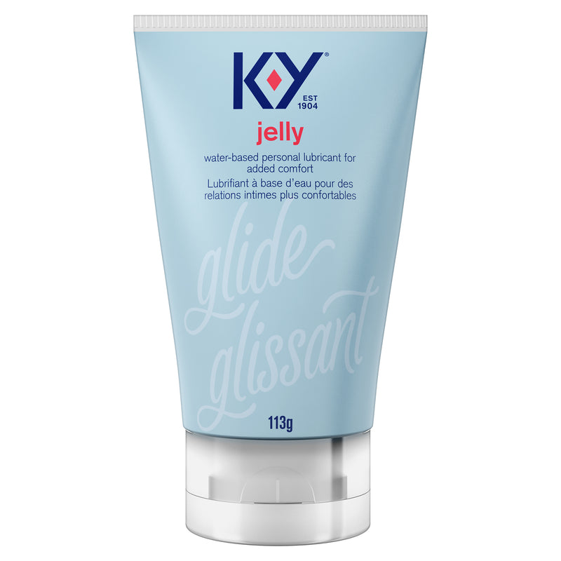 Front side of K-Y® Lubricant - Gel bottle 113g / Avant d’une bouteille de 113 g de lubrifiant K-Yᴹᴰ — Gel 