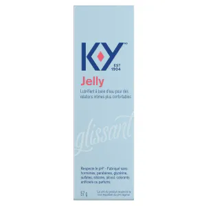 Back side of K-Y Lubricant - Gel 57 g box in French/Arrière d’une boîte de lubrifiant K-Y — Gel (57 g) en français